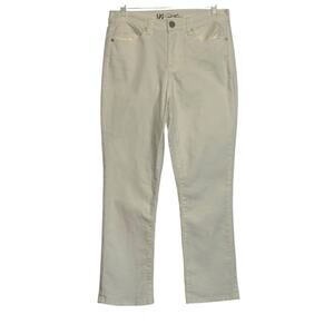 Diane Gilman DG2 cream straight legs jeans size 8
